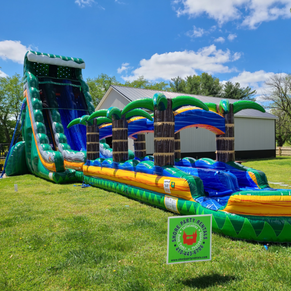 27ft Tropical Dual Lane Slide | Shore Party Rentals